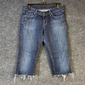 Citizens‎ of Humanity Cropped Jeans Distressed Frayed Hem Blue Size 28 Summer